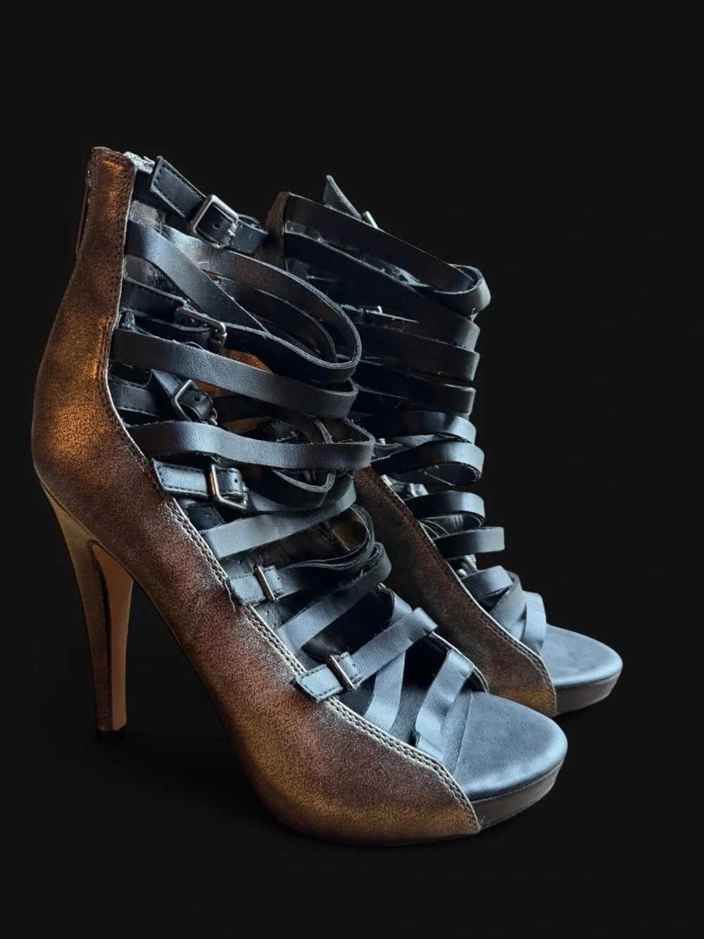 Sam Edelman Strappy Cage Heels – Size 7.5 ✨ Bold Gladiator Style Stilettos